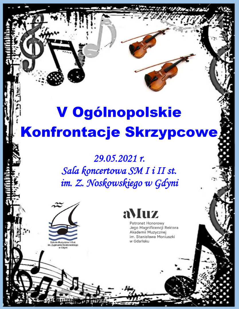 Plakat wydarzenia 'V Ogólnopolskie Konfrontacje Skrzypcowe'