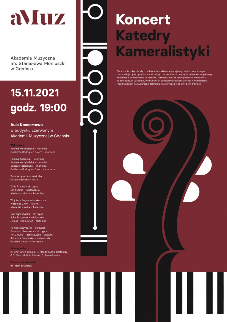Plakat wydarzenia 'Koncert Katedry Kameralistyki'