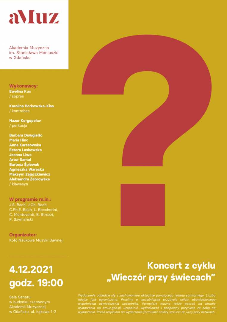 Plakat wydarzenia 'Koncert z cyklu „Wieczór przy świecach”: [?]'