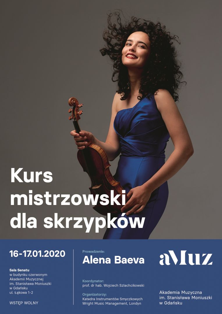 Plakat wydarzenia 'Kurs mistrzowski dla skrzypków: Alena Baeva'
