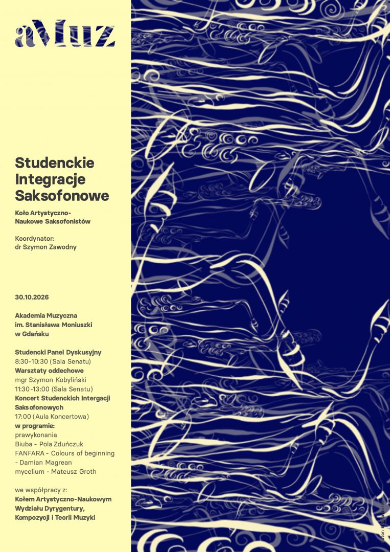 Plakat wydarzenia 'Studenckie Integracje Saksofonowe'