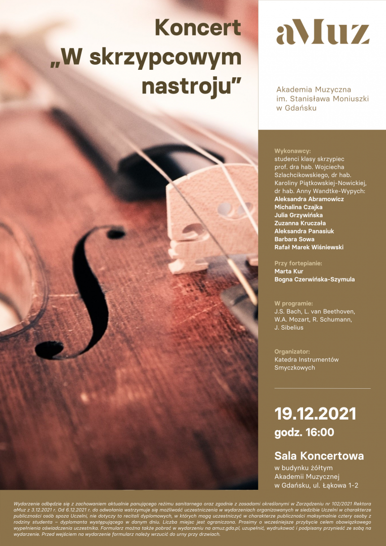 Plakat wydarzenia 'Koncert „W skrzypcowym nastroju”'