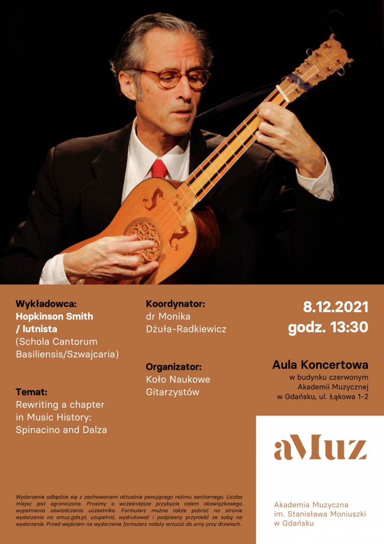 Plakat wydarzenia 'Wykład dla gitarzystów: Hopkinson Smith'