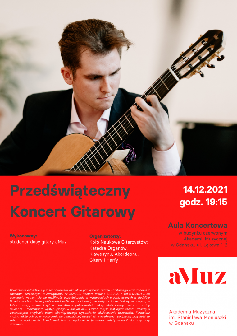 Plakat wydarzenia 'Przedświąteczny Koncert Gitarowy'