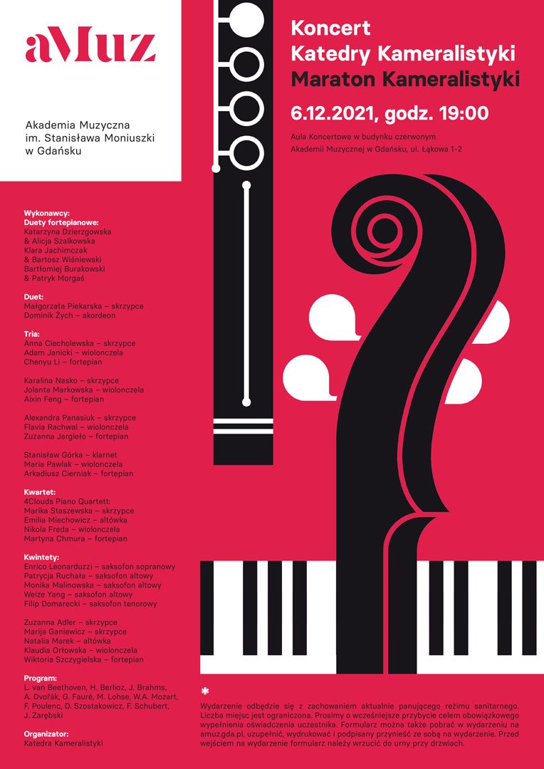 Plakat wydarzenia 'Koncert Katedry Kameralistyki \