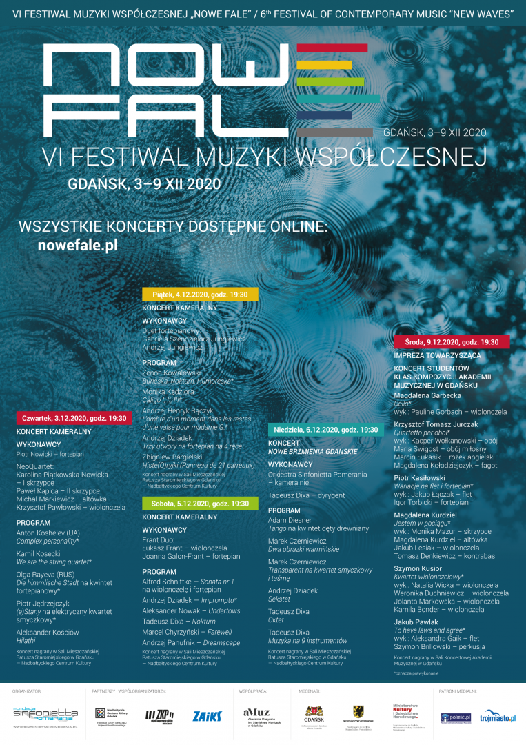 Plakat wydarzenia 'Koncert studentów klas kompozycji aMuz towarzyszący VI Festiwalowi Muzyki Współczesnej \