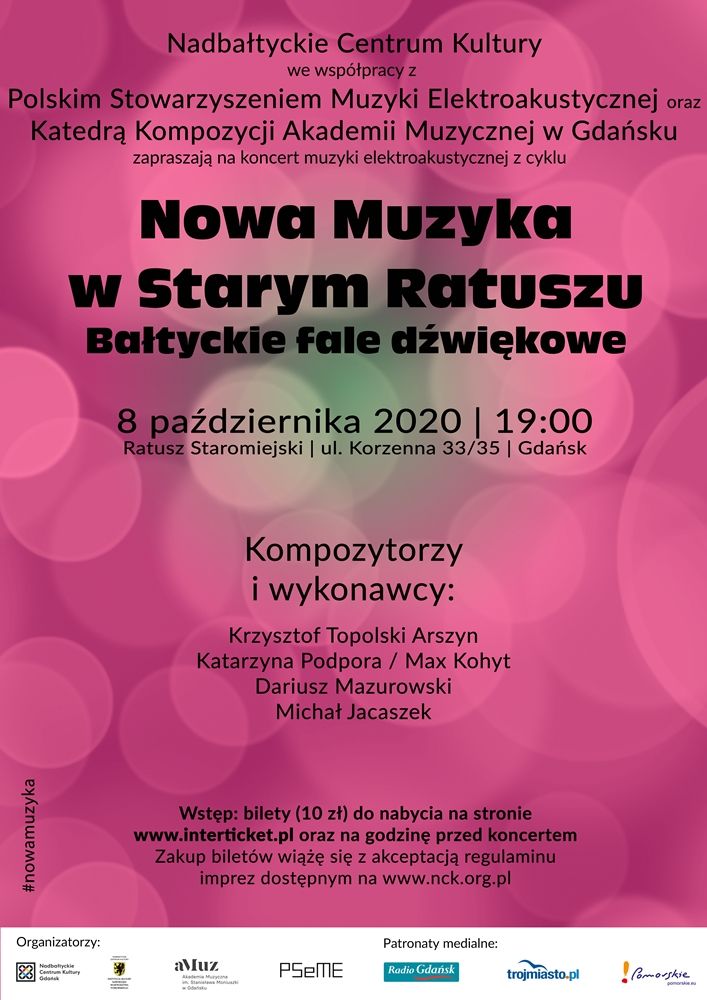 Plakat wydarzenia 'Koncert muzyki elektroakustycznej z cyklu \