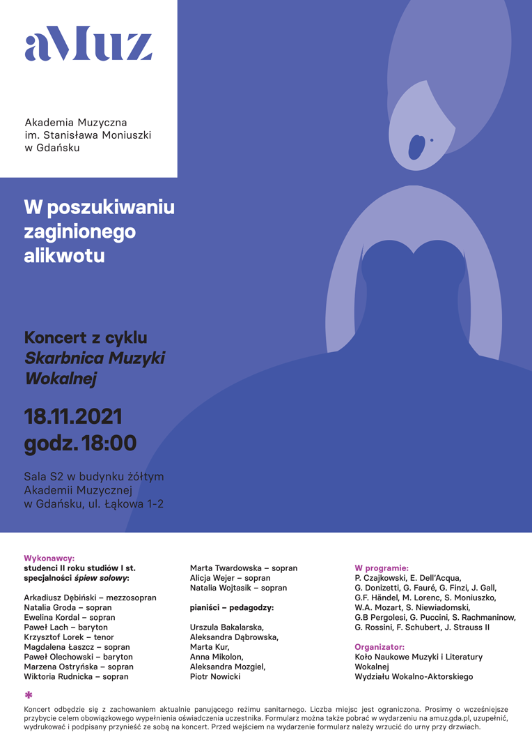 Plakat wydarzenia 'Koncert „Skarbnica Muzyki Wokalnej”: „W poszukiwaniu zaginionego alikwotu”'