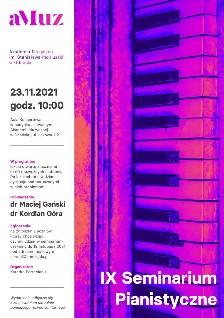 Plakat wydarzenia 'IX Seminarium Pianistyczne'