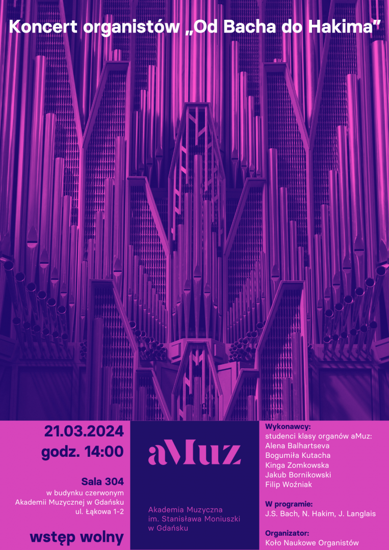 Plakat wydarzenia Koncert organistów „Od Bacha do Hakima”