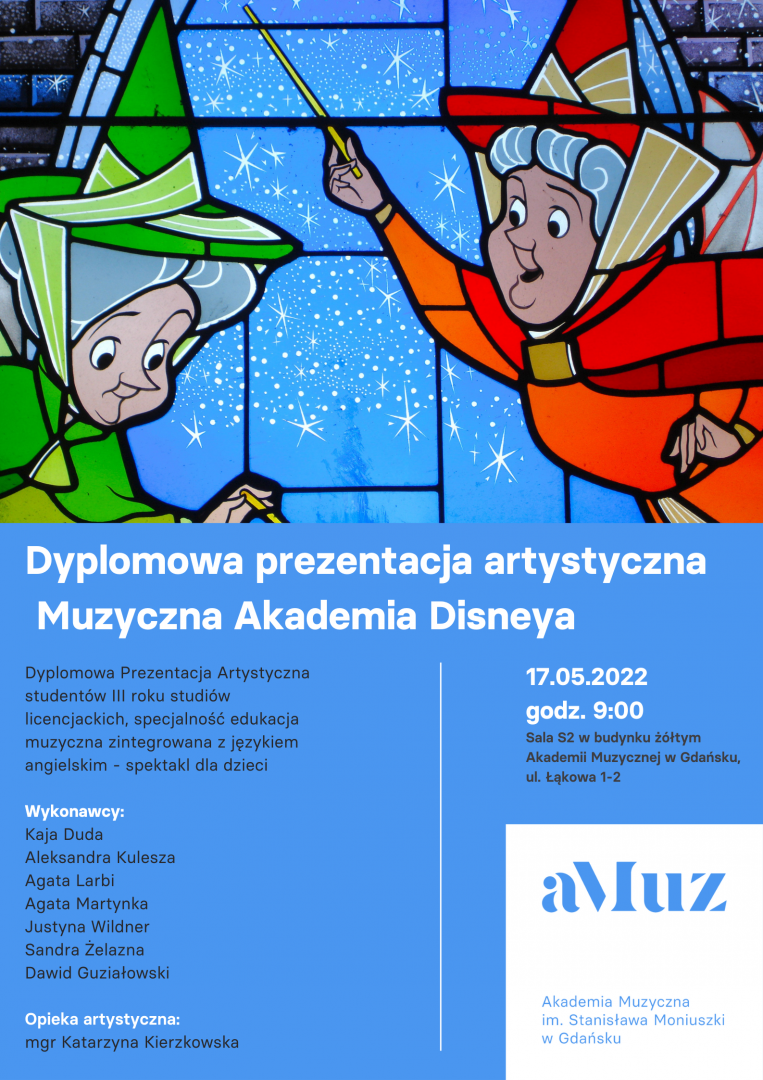Plakat wydarzenia 'Dyplomowa prezentacja artystyczna - Muzyczna Akademia Disneya'