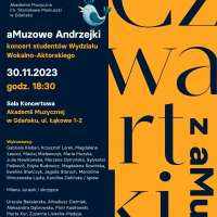 Plakat wydarzenia Koncert z cyklu „Czwartki z aMuz”: aMuzowe Andrzejki – koncert studentów Wydziału Wokalno-Aktorskiego