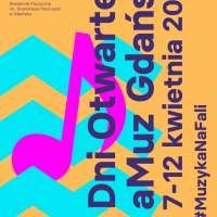 Plakat wydarzenia Dni Otwarte aMuz Gdańsk 2025 #MuzykaNaFali