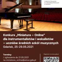 Obrazek z galerii nr 0 wydarzenia 'Ogólnopolski Konkurs „Miniatura – Online” dla uczniów średnich szkół muzycznych'