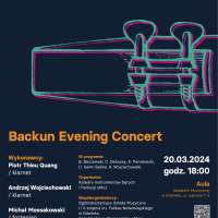 Plakat wydarzenia Backun Evening Concert w ramach IV Międzynarodowego Festiwalu „Gdańskie Dni Klarnetu i Saksofonu”
