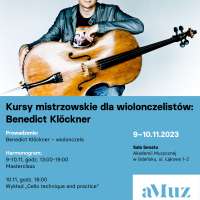 Plakat wydarzenia Kurs mistrzowski i wykład dla wiolonczelistów: Benedict Klöckner
