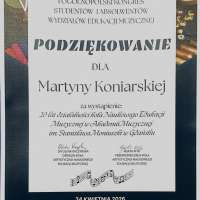 Zdjęcie podziękowania za udział w I Ogólnopolskiego Kongresu Studentów i Absolwentów