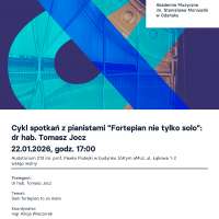 Plakat do wydarzenia zawierający skrócone dane ze strony internetowej