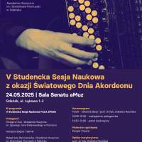 Plakat wydarzenia V Studencka Sesja Naukowa z okazji Światowego Dnia Akordeonu