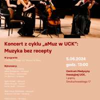 Plakat wydarzenia Koncert z cyklu „aMuz w UCK”: Muzyka bez recepty
