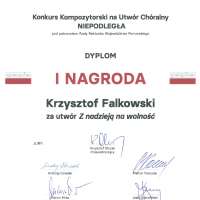 Obrazek z galerii nr 0 wydarzenia 'Krzysztof Falkowski zwycięzcą Konkursu Kompozytorskiego na Utwór Chóralny „Niepodległa”'