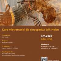 Plakat wydarzenia Kurs mistrzowski dla skrzypków: Erik Heide