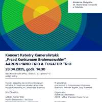Plakat wydarzenia Koncert Katedry Kameralistyki: „Przed Konkursem Brahmsowskim”