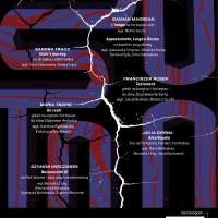 Plakat wydarzenia XV Ogólnopolska Sesja Naukowa „Idee muzyki – ideologie w muzyce: Przekraczanie granic” 