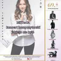 Plakat wydarzenia hiSTorJA - koncert kompozytorski jakiego nie było / koncert dyplomowy Sandry Tracz