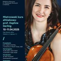 Plakat wydarzenia Mistrzowski kurs altówkowy: prof. Daphne Gerling