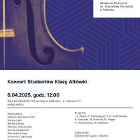 Plakat wydarzenia Koncert studentów klasy altówki