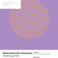 Plakat wydarzenia Obserwatorium Muzyczne – Spotkanie z kompozytorem prof. Zbigniewem Bargielskim