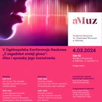 Plakat wydarzenia V Ogólnopolska Konferencja Naukowa „Z zagadnień emisji głosu\