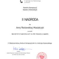Obrazek z galerii nr 0 wydarzenia 'Anna Rocławska-Musiałczyk laureatką II Międzynarodowego Konkursu Kompozytorskiego im. Andrzeja Koszewskiego'