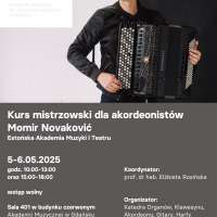 Plakat wydarzenia Kurs mistrzowski dla akordeonistów: Momir Novaković 