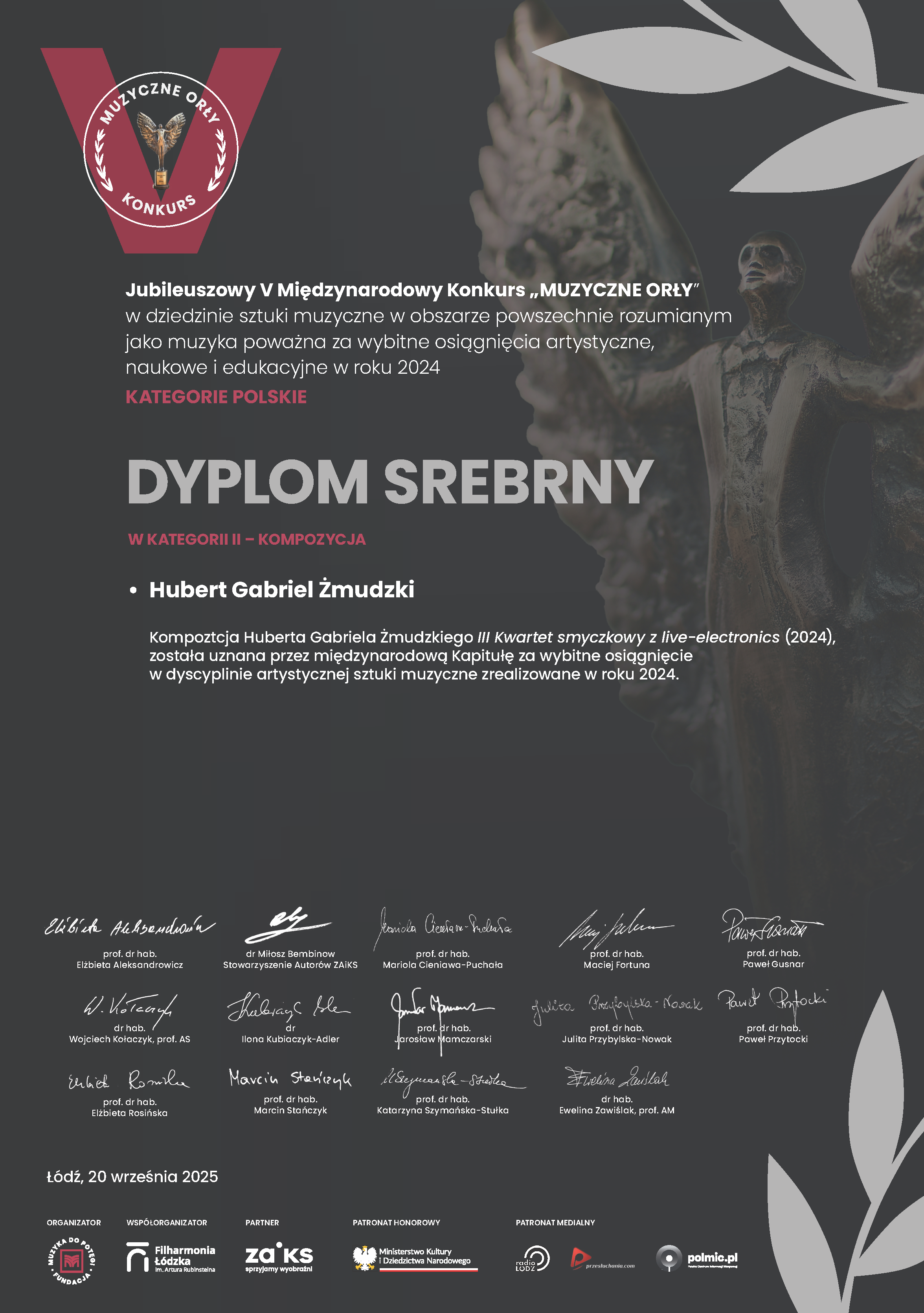 Dyplom wyżej wymienionych wykonawc&oacute;w