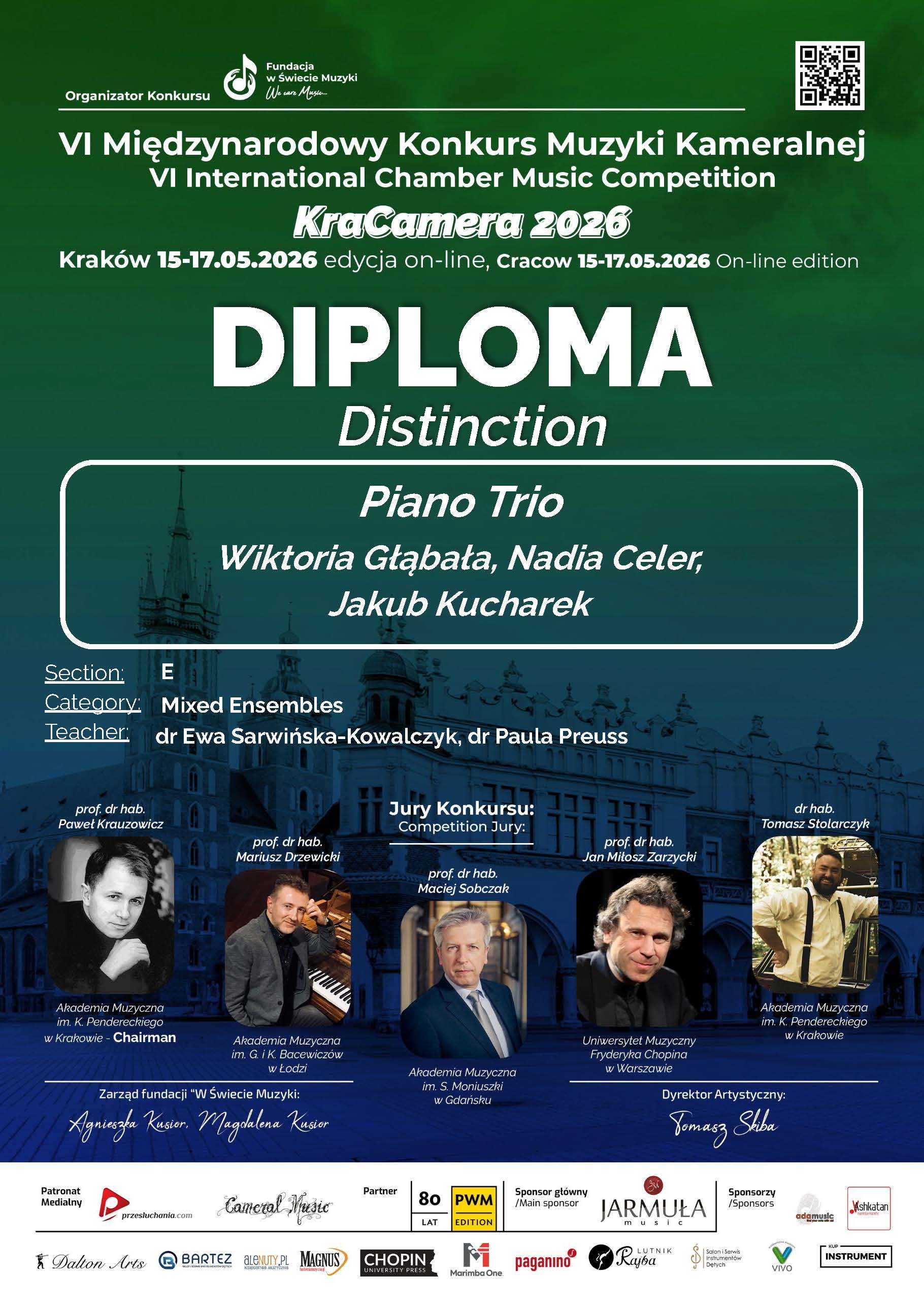 Dyplom zawiera skrócone informacje z opisu